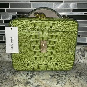 Brahmin Evie Avocado Green Crossbody Purse